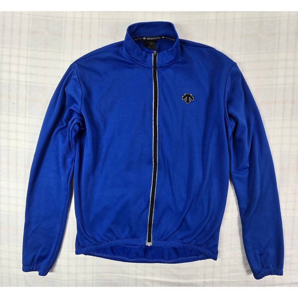 Descente Mens Cycling Jersey Full Zip Thermal H2Zero Cobalt Blue XL